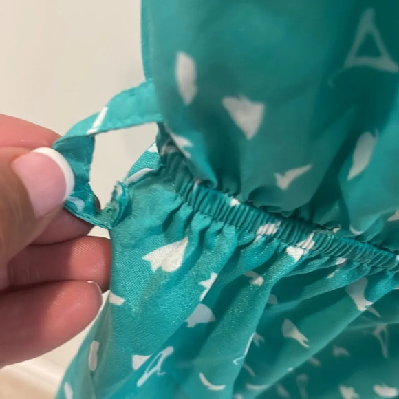 Flying Tomato Flying Green White Short Sleeve Retro Dress size small - Picture 11 of 16